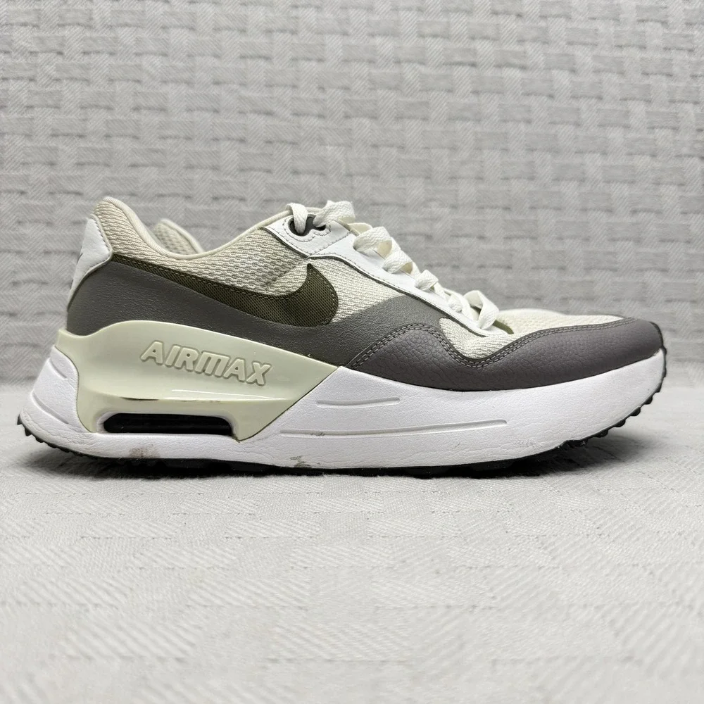 Nike Air Max SYSTM White Medium Olive Mens Size 10.5 DV7587-100